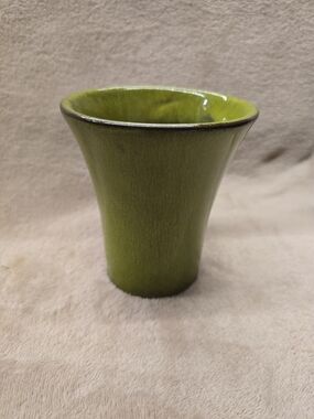 MCM Vase, S&H Made In Portugal, Green Drip Glaze